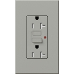 Lutron NTR-20-GFTR-GR Nova T Duplex Tamper Resistant GFCI Receptacles 20A 125V in Gray, Matte Finish (Replaced by NTR-20-GFST-GR)