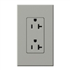 Lutron NTR-20-GR Nova T Receptacles 20A 125V in Gray, Matte Finish