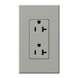 Lutron NTR-20-GR Nova T Receptacles 20A 125V in Gray, Matte Finish