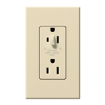 Lutron NTR-20-HDTR-BE Nova T 20A 120/125V Tamper Resistant Duplex Receptacle with Top Half Dimming in Beige, Matte Finish