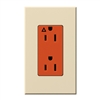Lutron NTR-20-IG-OR-BE Nova T 20A, 125V, Isolated Ground Receptacle in Beige, Matte Finish