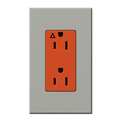 Lutron NTR-20-IG-OR-GR Nova T 20A, 125V, Isolated Ground Receptacle in Gray, Matte Finish