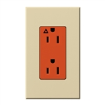 Lutron NTR-20-IG-OR-IV Nova T 20A, 125V, Isolated Ground Receptacle in Ivory, Matte Finish