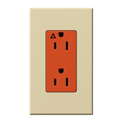 Lutron NTR-20-IG-OR-IV Nova T 20A, 125V, Isolated Ground Receptacle in Ivory, Matte Finish