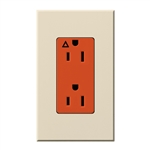 Lutron NTR-20-IG-OR-LA Nova T 20A, 125V, Isolated Ground Receptacle in Light Almond, Matte Finish