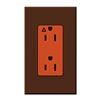 Lutron NTR-20-IG-OR-SI Nova T 20A, 125V, Isolated Ground Receptacle in Sienna, Matte Finish