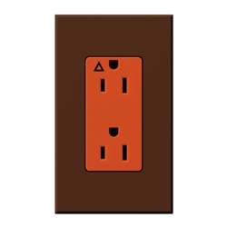 Lutron NTR-20-IG-OR-SI Nova T 20A, 125V, Isolated Ground Receptacle in Sienna, Matte Finish