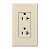 Lutron NTR-20-LA Nova T Receptacles 20A 125V in Light Almond, Matte Finish