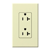 Lutron NTR-20-TR-AL Nova T Tamper Resistant Receptacles 20A 125V in Almond, Matte Finish