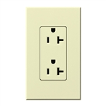 Lutron NTR-20-TR-AL Nova T Tamper Resistant Receptacles 20A 125V in Almond, Matte Finish