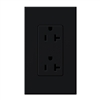 Lutron NTR-20-TR-BL Nova T Tamper Resistant Receptacles 20A 125V in Black, Matte Finish