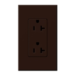 Lutron NTR-20-TR-BR Nova T Tamper Resistant Receptacles 20A 125V in Brown, Matte Finish