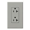 Lutron NTR-20-TR-GR Nova T Tamper Resistant Receptacles 20A 125V in Gray, Matte Finish