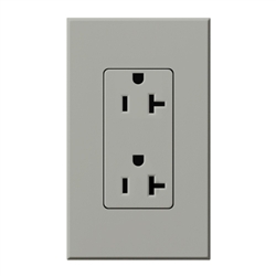 Lutron NTR-20-TR-GR Nova T Tamper Resistant Receptacles 20A 125V in Gray, Matte Finish