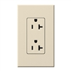 Lutron NTR-20-TR-LA Nova T Tamper Resistant Receptacles 20A 125V in Light Almond, Matte Finish