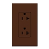 Lutron NTR-20-TR-SI Nova T Tamper Resistant Receptacles 20A 125V in Sienna, Matte Finish