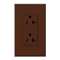 Lutron NTR-20-TR-SI Nova T Tamper Resistant Receptacles 20A 125V in Sienna, Matte Finish