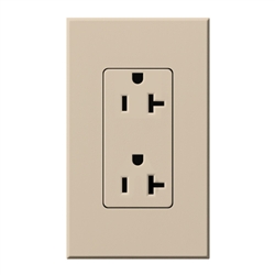 Lutron NTR-20-TR-TP Nova T Tamper Resistant Receptacles 20A 125V in Taupe, Matte Finish