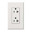 Lutron NTR-20-WH Nova T Receptacles 20A 125V in White, Matte Finish