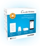 Lutron P-BDG-PKG2W Caseta Smart Bridge Starter Kit with In-Wall Dimmers in White