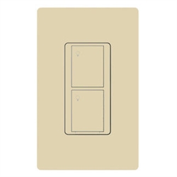 Lutron PD-5S-DV-IV 5A 2-button RF Switch, 5A Lighting/ 3A Fan (1/10 HP Motor, 120 V only), Ivory