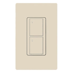 Lutron PD-5S-DV-LA 5A 2-button RF Switch, 5A Lighting/ 3A Fan (1/10 HP Motor, 120 V only), Light Almond