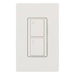 Lutron PD-5S-DV-WH 5A 2-button RF Switch, 5A Lighting/ 3A Fan (1/10 HP Motor, 120 V only), White