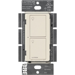 Lutron PD-6ANS-LA Caseta Wireless 720W Incadescent/ Halogen/ ELV, 720VA MLV, 6A LED/ Fluorescent, Neutral-Wire Switch, Light Almond