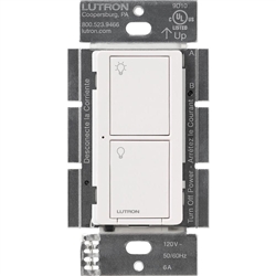 Lutron PD-6ANS-WH Caseta Wireless 720W Incadescent/ Halogen/ ELV, 720VA MLV, 6A LED/ Fluorescent, Neutral-Wire Switch, White