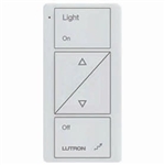 Lutron PJ-2BRL-GWH-T01 Pico Wireless Control, 434 Mhz, 2-Button with Raise/Lower and Text Engraving in White