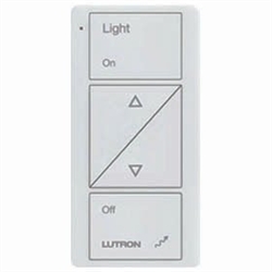 Lutron PJ-2BRL-GWH-T01 Pico Wireless Control, 434 Mhz, 2-Button with Raise/Lower and Text Engraving in White