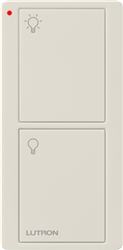 Lutron PJ2-2B-GLA-L01 Pico Wireless Control with indicator LED, 434 Mhz, 2-Button with Icon Engraving in Light Almond