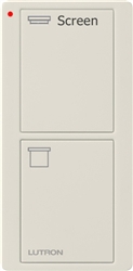 Lutron PJ2-2B-GLA-S08 Pico Wireless Control with indicator LED, 434 Mhz, 2-Button with Screen Icon Engraving in Light Almond