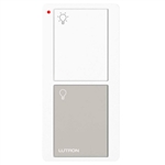 Lutron PJ2-2B-GWG-L01 Pico Wireless Control with indicator LED, 434 Mhz, 2-Button with Icon Engraving in White and Gray