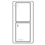 Lutron PJ2-2B-GWG-L02 Pico Wireless Control with indicator LED, 434 Mhz, 2-Button with Power Icon Engraving in White and Gray