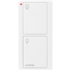 Lutron PJ2-2B-GWH-L01 Pico Wireless Control with indicator LED, 434 Mhz, 2-Button with Icon Engraving in White