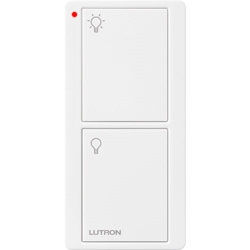 Lutron PJ2-2B-GWH-L01 Pico Wireless Control with indicator LED, 434 Mhz, 2-Button with Icon Engraving in White