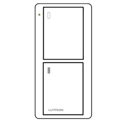 Lutron PJ2-2B-GWH-L02 Pico Wireless Control with indicator LED, 434 Mhz, 2-Button with Power Icon Engraving in White