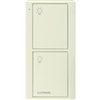 Lutron PJ2-2B-TBI-L01 Pico Wireless Control with indicator LED, 434 Mhz, 2-Button with Icon Engraving in Biscuit, Satin Color