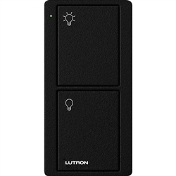 Lutron PJ2-2B-TMN-L01 Pico Wireless Control with indicator LED, 434 Mhz, 2-Button with Icon Engraving in Black, Satin Color
