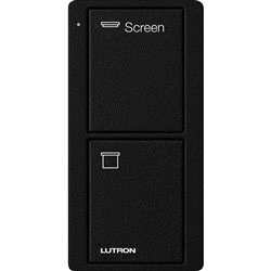 Lutron PJ2-2B-TMN-S08 Pico Wireless Control with indicator LED, 434 Mhz, 2-Button with Screen Icon Engraving in Black, Satin Color