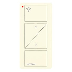 Lutron PJ2-2BRL-GLA-L01 Pico Wireless Control with indicator LED, 434 Mhz, 2-Button with Raise/Lower and Icon Engraving in Light Almond
