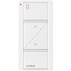 Lutron PJ2-2BRL-GWG-L01 Pico Wireless Control with indicator LED, 434 Mhz, 2-Button with Raise/Lower and Icon Engraving in White and Gray