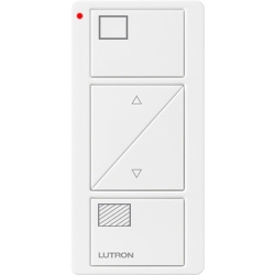 Lutron PJ2-2BRL-GWG-S01 Pico Wireless Control with indicator LED, 434 Mhz, 2-Button with Raise/Lower and Shade Icon Engraving in White and Gray