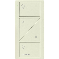 Lutron PJ2-2BRL-TBI-S01 Pico Wireless Control with indicator LED, 434 Mhz, 2-Button with Raise/Lower and Shade Icon Engraving in Biscuit, Satin Color
