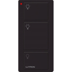 Lutron PJ2-3B-GBL-L01 Pico Wireless Control with indicator LED, 434 Mhz, 3-Button with Icon Engraving in Black