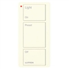 Lutron PJ2-3B-GLA-L01 Pico Wireless Control with indicator LED, 434 Mhz, 3-Button with Icon Engraving in Light Almond