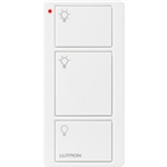 Lutron PJ2-3B-GWH-L01 Pico Wireless Control with indicator LED, 434 Mhz, 3-Button with Icon Engraving in White