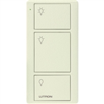 Lutron PJ2-3B-TBI-L01 Pico Wireless Control with indicator LED, 434 Mhz, 3-Button with Icon Engraving in Biscuit, Satin Color