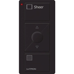 Lutron PJ2-3BRL-GBL-S04 Pico Wireless Control with indicator LED, 434 Mhz, 3-Button with Raise/Lower and Sheer Text Engraving in Black